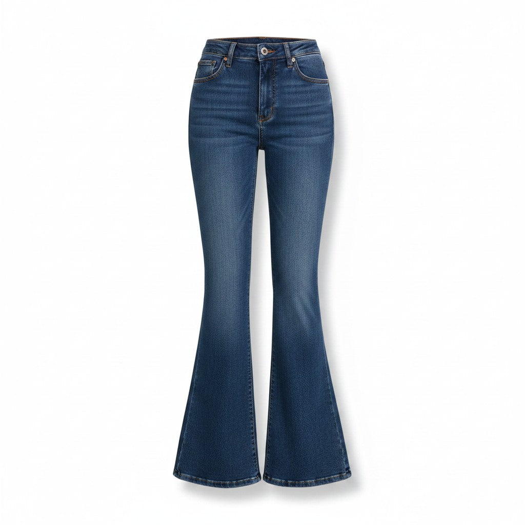 Jeans Acampanados Vintage con Bordado de Águila